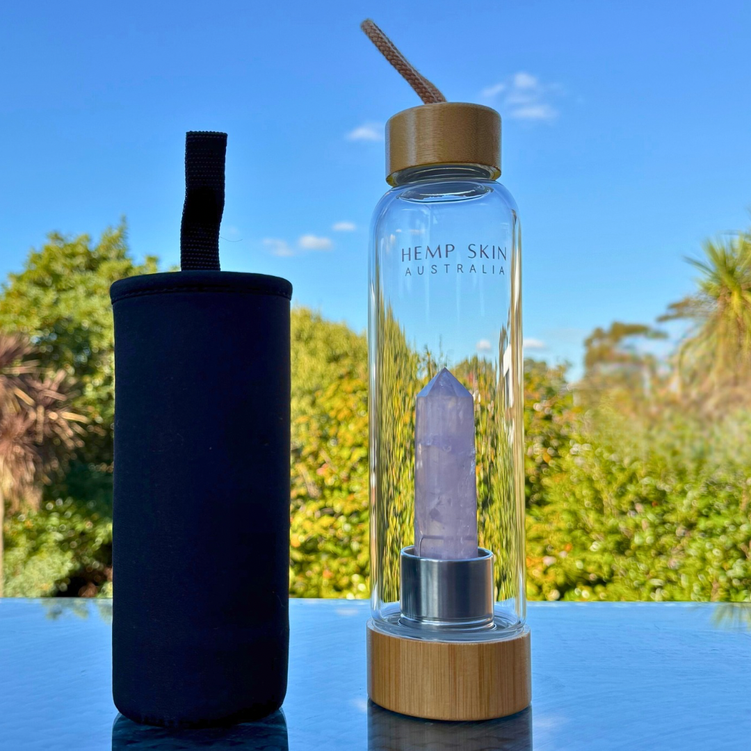 Rose Quartz Crystal Water Bottle