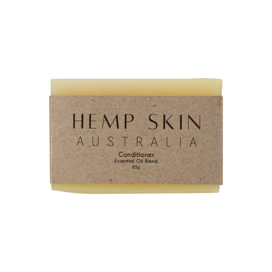 Bar of soap with Hemp Skin Australia packaging on a white background